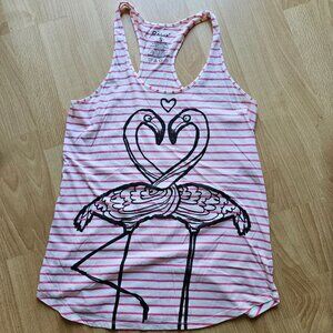 Pink Flamingos Racerbank Tank Top | Summer Beach Bathing Suit Coverup - Small